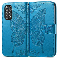 Leather Case Stands Butterfly Flip Cover Holder for Xiaomi Redmi Note 11 Pro 5G Blue