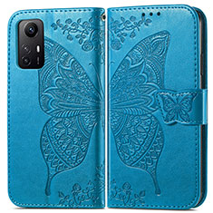 Leather Case Stands Butterfly Flip Cover Holder for Xiaomi Redmi Note 12S Blue