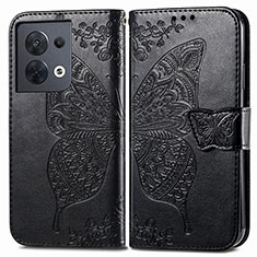 Leather Case Stands Butterfly Flip Cover Holder for Xiaomi Redmi Note 13 5G Black