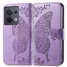 Leather Case Stands Butterfly Flip Cover Holder for Xiaomi Redmi Note 13 5G Clove Purple