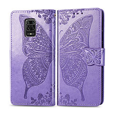 Leather Case Stands Butterfly Flip Cover Holder for Xiaomi Redmi Note 9S Clove Purple