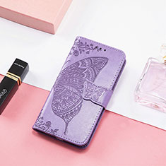 Leather Case Stands Butterfly Flip Cover Holder L01 for Xiaomi Redmi 11A 4G Clove Purple