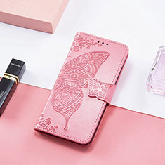 Leather Case Stands Butterfly Flip Cover Holder L01 for Xiaomi Redmi 11A 4G Hot Pink