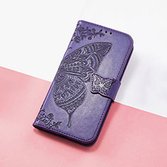 Leather Case Stands Butterfly Flip Cover Holder S01D for Google Pixel 6 5G Purple