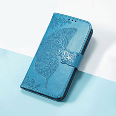 Leather Case Stands Butterfly Flip Cover Holder S01D for Google Pixel 6 Pro 5G Blue