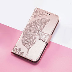 Leather Case Stands Butterfly Flip Cover Holder S01D for Google Pixel 7 5G Rose Gold