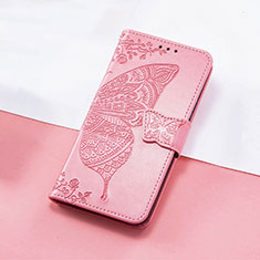 Leather Case Stands Butterfly Flip Cover Holder S01D for Huawei Enjoy 50z Hot Pink