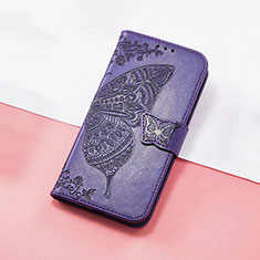 Leather Case Stands Butterfly Flip Cover Holder S01D for Huawei Enjoy 50z Purple