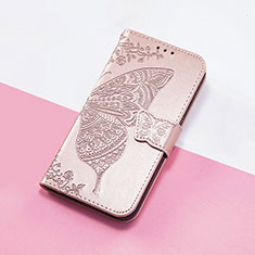 Leather Case Stands Butterfly Flip Cover Holder S01D for Huawei Honor 50 Pro 5G Rose Gold