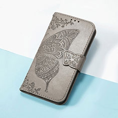 Leather Case Stands Butterfly Flip Cover Holder S01D for Huawei Honor 50 SE 5G Gray