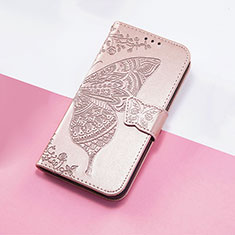 Leather Case Stands Butterfly Flip Cover Holder S01D for Huawei Honor 50 SE 5G Rose Gold