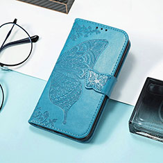 Leather Case Stands Butterfly Flip Cover Holder S01D for Huawei Honor 60 5G Blue