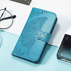 Leather Case Stands Butterfly Flip Cover Holder S01D for Huawei Honor 80 Pro 5G Blue