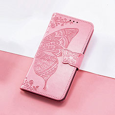 Leather Case Stands Butterfly Flip Cover Holder S01D for Huawei Honor Magic3 Pro 5G Hot Pink