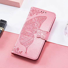 Leather Case Stands Butterfly Flip Cover Holder S01D for Huawei Honor Magic5 Pro 5G Hot Pink