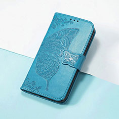 Leather Case Stands Butterfly Flip Cover Holder S01D for Huawei Honor X9 5G Blue