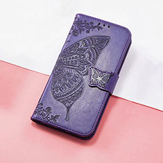 Leather Case Stands Butterfly Flip Cover Holder S01D for Huawei Honor X9 5G Purple