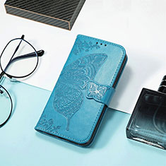 Leather Case Stands Butterfly Flip Cover Holder S01D for Xiaomi Poco C55 Blue