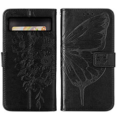 Leather Case Stands Butterfly Flip Cover Holder Y01B for Google Pixel 8 5G Black