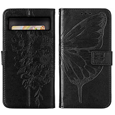 Leather Case Stands Butterfly Flip Cover Holder Y01B for Google Pixel 8 Pro 5G Black