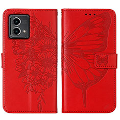 Leather Case Stands Butterfly Flip Cover Holder Y01B for Motorola Moto G Stylus (2023) 5G Red