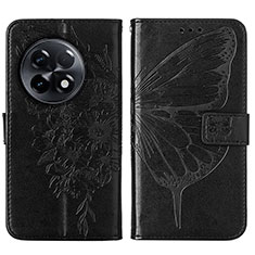 Leather Case Stands Butterfly Flip Cover Holder Y01B for OnePlus 11R 5G Black