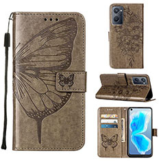 Leather Case Stands Butterfly Flip Cover Holder Y01B for Oppo K10 4G Gray