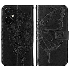 Leather Case Stands Butterfly Flip Cover Holder Y01B for Oppo K11x 5G Black