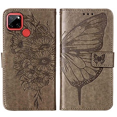 Leather Case Stands Butterfly Flip Cover Holder Y01B for Realme 7i RMX2193 Gray