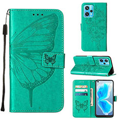 Leather Case Stands Butterfly Flip Cover Holder Y01B for Realme 9 Pro+ Plus 5G Green