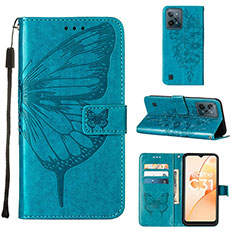 Leather Case Stands Butterfly Flip Cover Holder Y01B for Realme C31 Blue