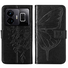 Leather Case Stands Butterfly Flip Cover Holder Y01B for Realme GT Neo5 240W 5G Black