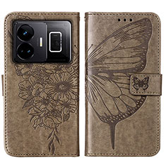 Leather Case Stands Butterfly Flip Cover Holder Y01B for Realme GT Neo5 240W 5G Gray