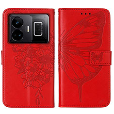 Leather Case Stands Butterfly Flip Cover Holder Y01B for Realme GT Neo5 5G Red