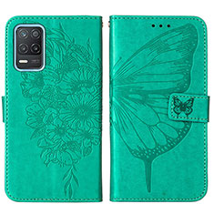 Leather Case Stands Butterfly Flip Cover Holder Y01B for Realme Narzo 30 5G Green