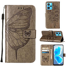 Leather Case Stands Butterfly Flip Cover Holder Y01B for Realme Narzo 50 Pro 5G Gray