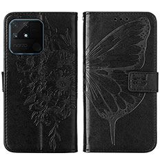 Leather Case Stands Butterfly Flip Cover Holder Y01B for Realme Narzo 50A Black