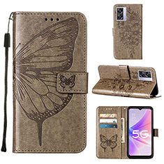 Leather Case Stands Butterfly Flip Cover Holder Y01B for Realme Q5i 5G Gray