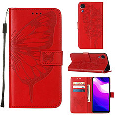 Leather Case Stands Butterfly Flip Cover Holder Y01B for Samsung Galaxy A03 Core Red