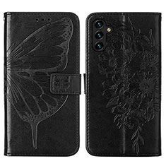 Leather Case Stands Butterfly Flip Cover Holder Y01B for Samsung Galaxy A04s Black