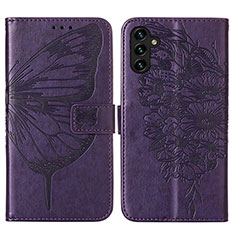 Leather Case Stands Butterfly Flip Cover Holder Y01B for Samsung Galaxy A04s Purple