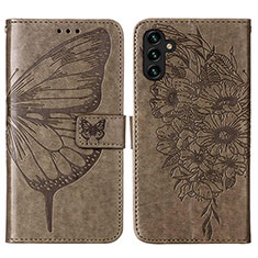 Leather Case Stands Butterfly Flip Cover Holder Y01B for Samsung Galaxy A13 5G Gray