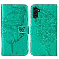 Leather Case Stands Butterfly Flip Cover Holder Y01B for Samsung Galaxy A13 5G Green