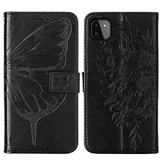 Leather Case Stands Butterfly Flip Cover Holder Y01B for Samsung Galaxy A22s 5G Black