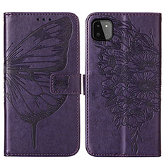 Leather Case Stands Butterfly Flip Cover Holder Y01B for Samsung Galaxy A22s 5G Purple