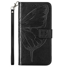 Leather Case Stands Butterfly Flip Cover Holder Y01B for Samsung Galaxy A23 4G Black