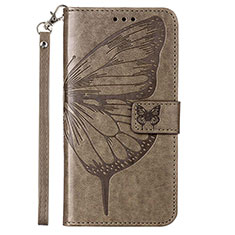 Leather Case Stands Butterfly Flip Cover Holder Y01B for Samsung Galaxy A23 4G Gray