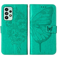 Leather Case Stands Butterfly Flip Cover Holder Y01B for Samsung Galaxy A53 5G Green