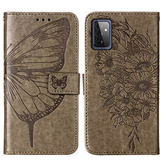 Leather Case Stands Butterfly Flip Cover Holder Y01B for Samsung Galaxy A72 5G Gray