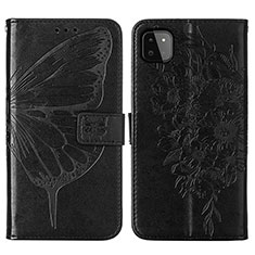 Leather Case Stands Butterfly Flip Cover Holder Y01B for Samsung Galaxy F42 5G Black